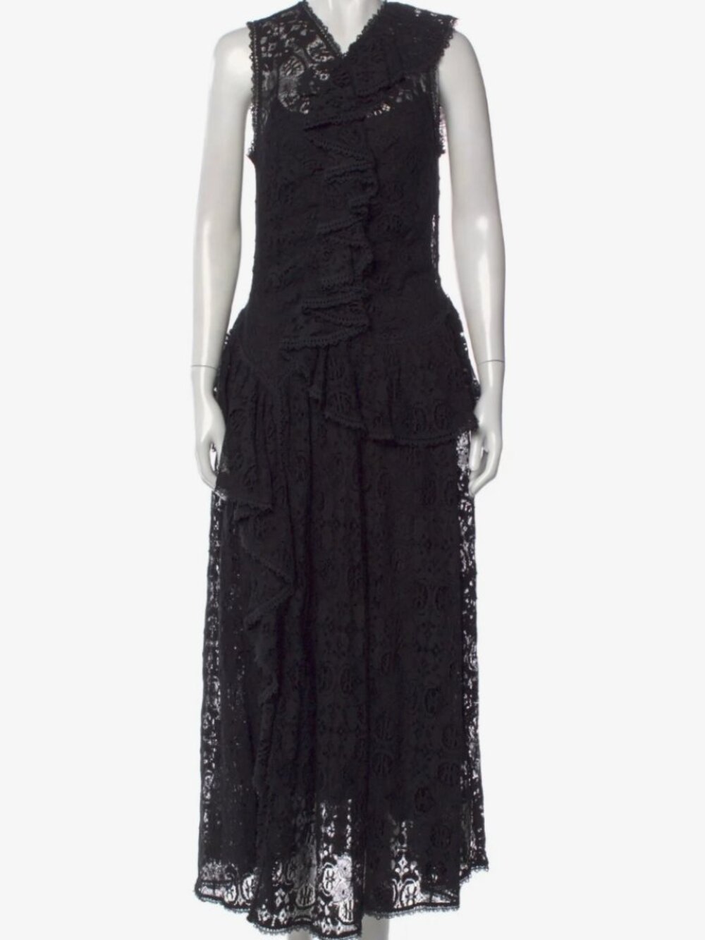 NWOT ULLA JOHNSON Odile Lace Maxi Dress in Noir $1,190 - Picture 7 of 8